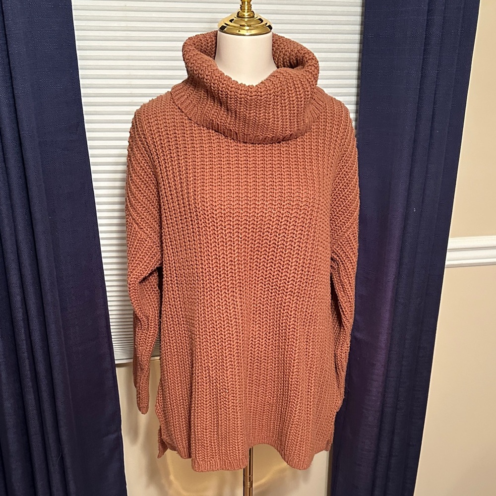 Talbots Women's Cowl Neck Sweater in Warm Tan